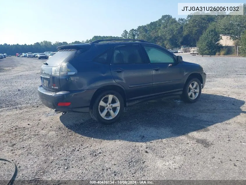 2006 Lexus Rx 330 VIN: JTJGA31U260061032 Lot: 40438134