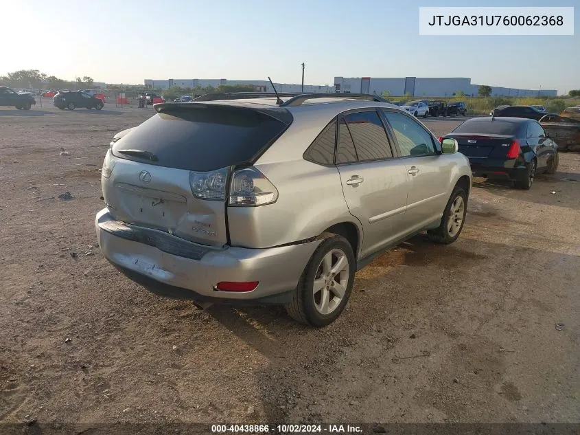 2006 Lexus Rx 330 VIN: JTJGA31U760062368 Lot: 40438866