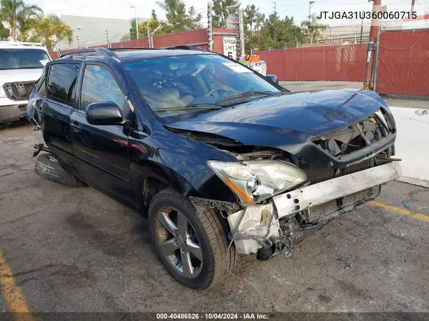 2006 Lexus Rx 330 330 VIN: JTJGA31U360060715 Lot: 40486526