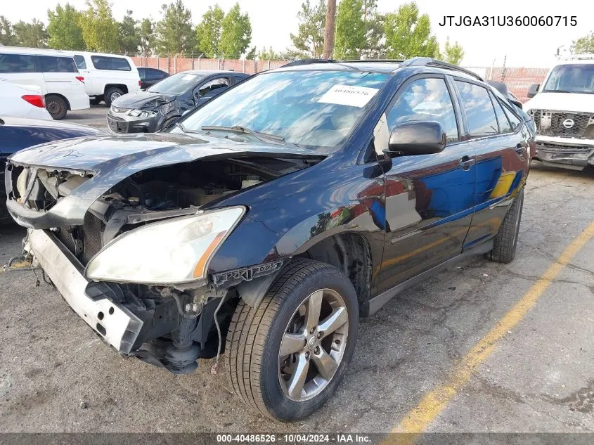 2006 Lexus Rx 330 330 VIN: JTJGA31U360060715 Lot: 40486526