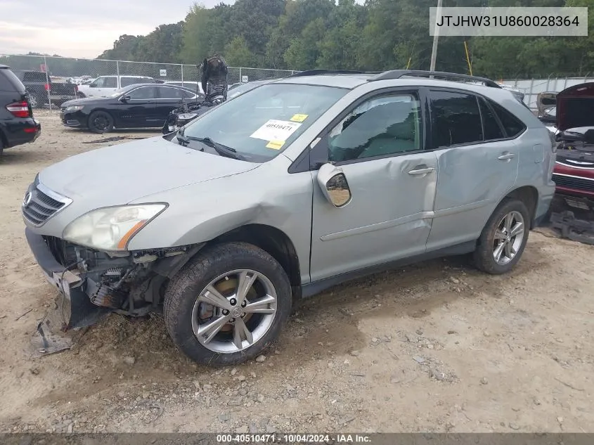 2006 Lexus Rx 400H VIN: JTJHW31U860028364 Lot: 40510471