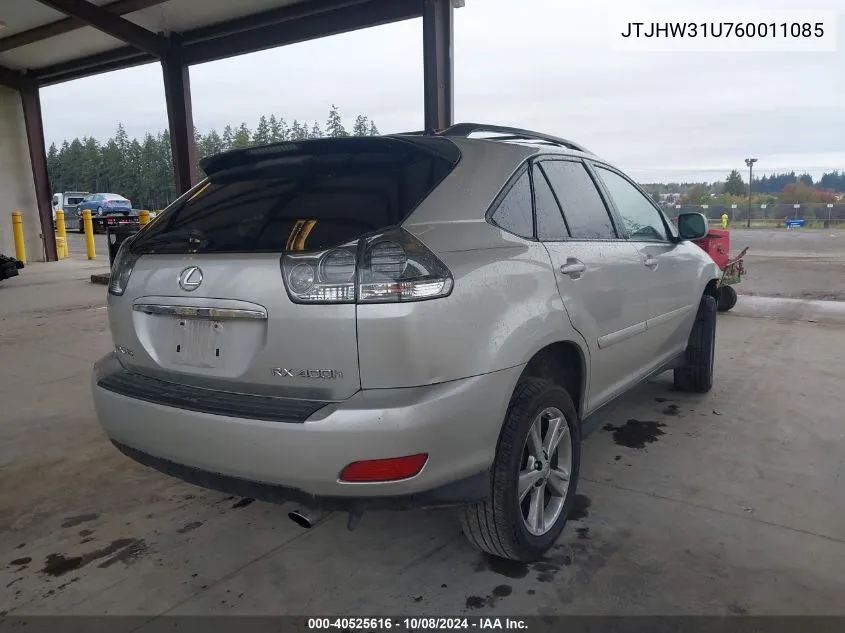 2006 Lexus Rx 400 VIN: JTJHW31U760011085 Lot: 40525616