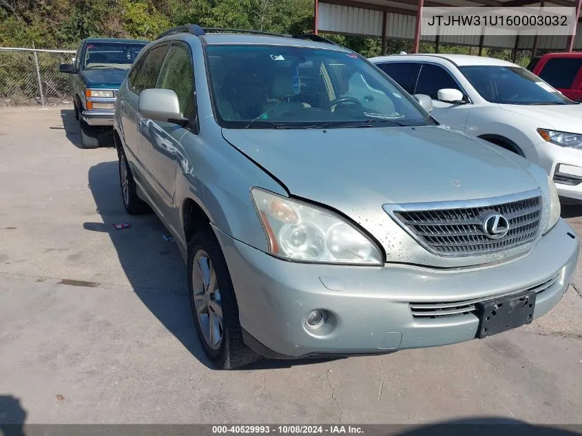 2006 Lexus Rx 400H VIN: JTJHW31U160003032 Lot: 40529993