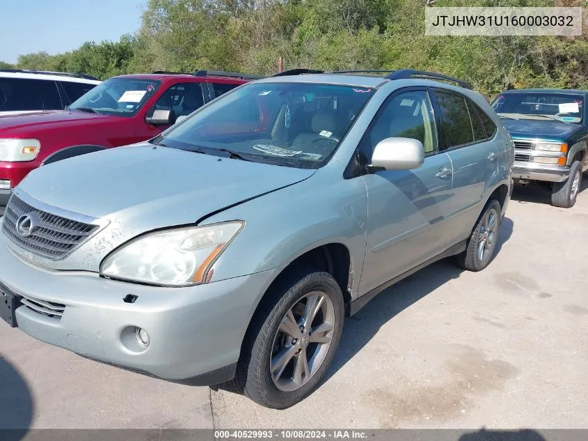 2006 Lexus Rx 400H VIN: JTJHW31U160003032 Lot: 40529993