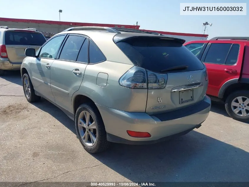 2006 Lexus Rx 400H VIN: JTJHW31U160003032 Lot: 40529993