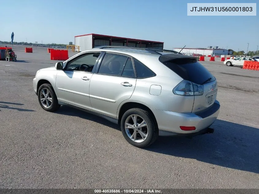 2006 Lexus Rx 400H VIN: JTJHW31U560001803 Lot: 40535686