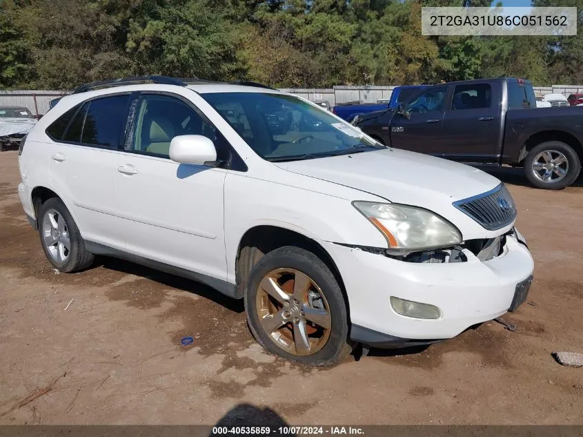 2006 Lexus Rx 330 VIN: 2T2GA31U86C051562 Lot: 40535859