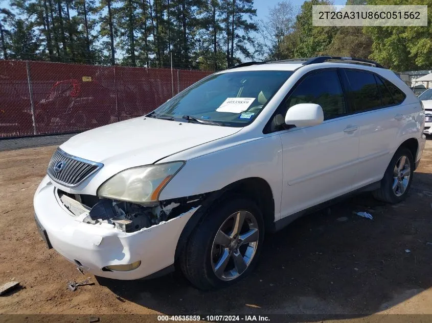 2006 Lexus Rx 330 VIN: 2T2GA31U86C051562 Lot: 40535859