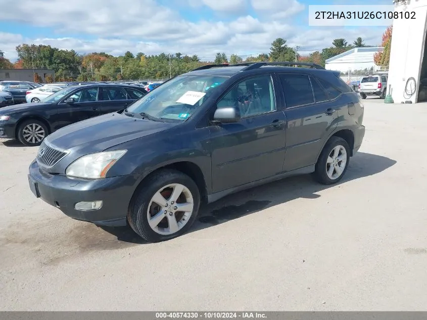 2006 Lexus Rx 330 VIN: 2T2HA31U26C108102 Lot: 40574330