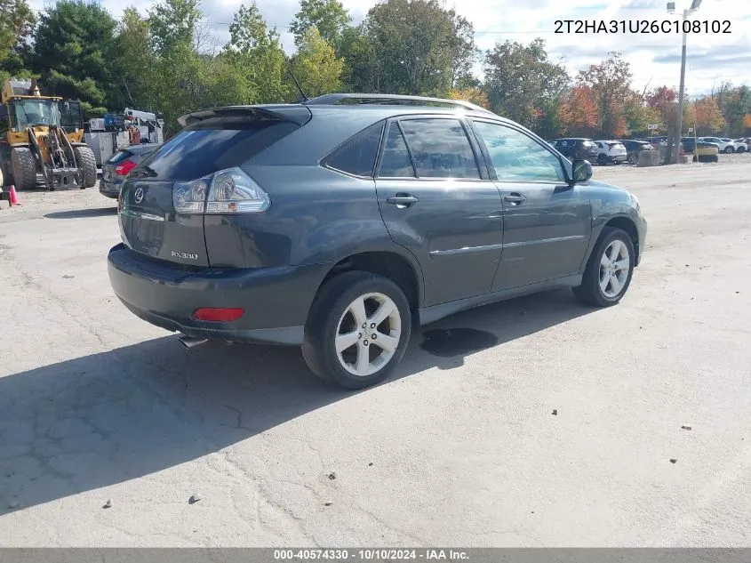 2006 Lexus Rx 330 VIN: 2T2HA31U26C108102 Lot: 40574330