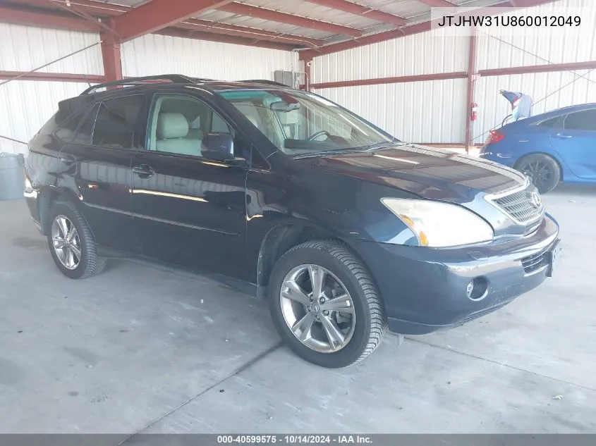 2006 Lexus Rx 400H VIN: JTJHW31U860012049 Lot: 40599575