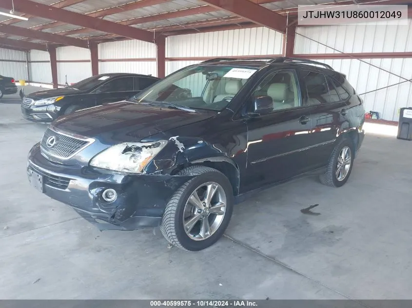 2006 Lexus Rx 400H VIN: JTJHW31U860012049 Lot: 40599575