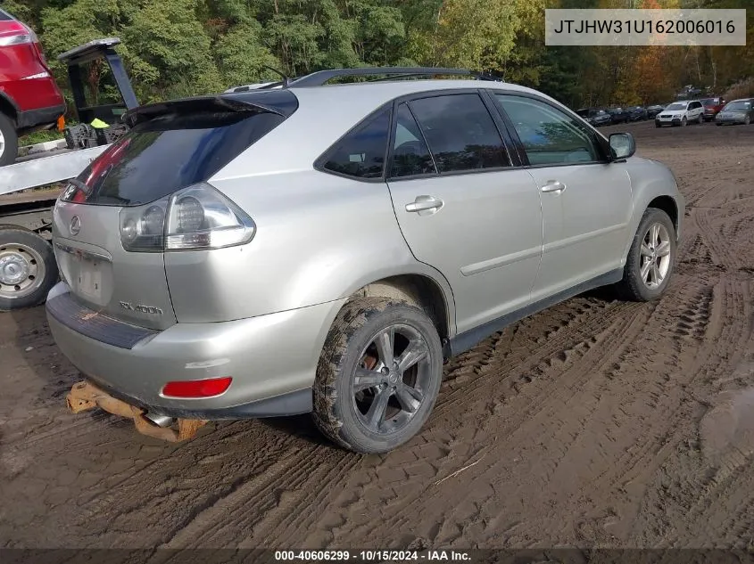 2006 Lexus Rx 400H VIN: JTJHW31U162006016 Lot: 40606299