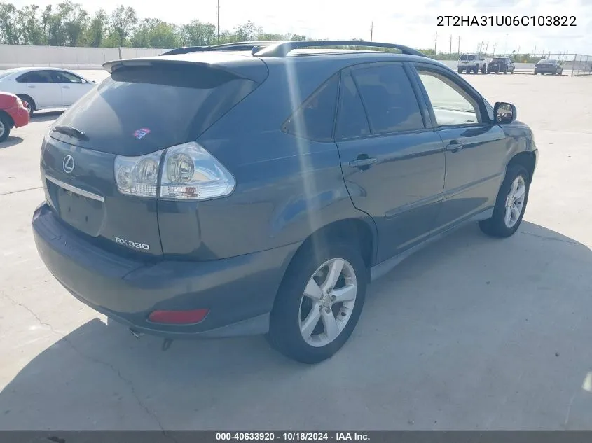 2006 Lexus Rx 330 VIN: 2T2HA31U06C103822 Lot: 40633920