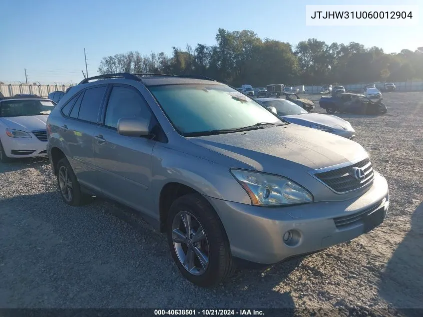 2006 Lexus Rx 400 VIN: JTJHW31U060012904 Lot: 40638501