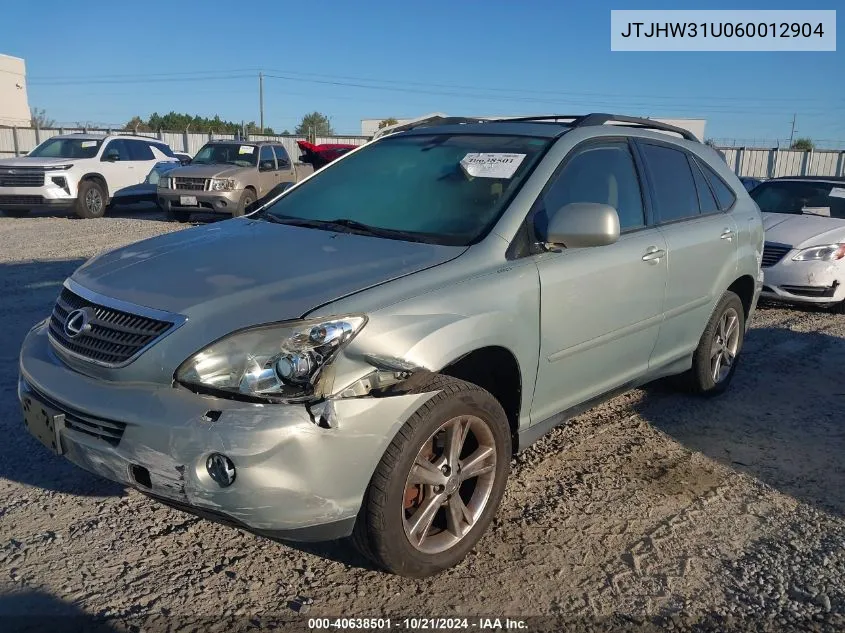 2006 Lexus Rx 400 VIN: JTJHW31U060012904 Lot: 40638501