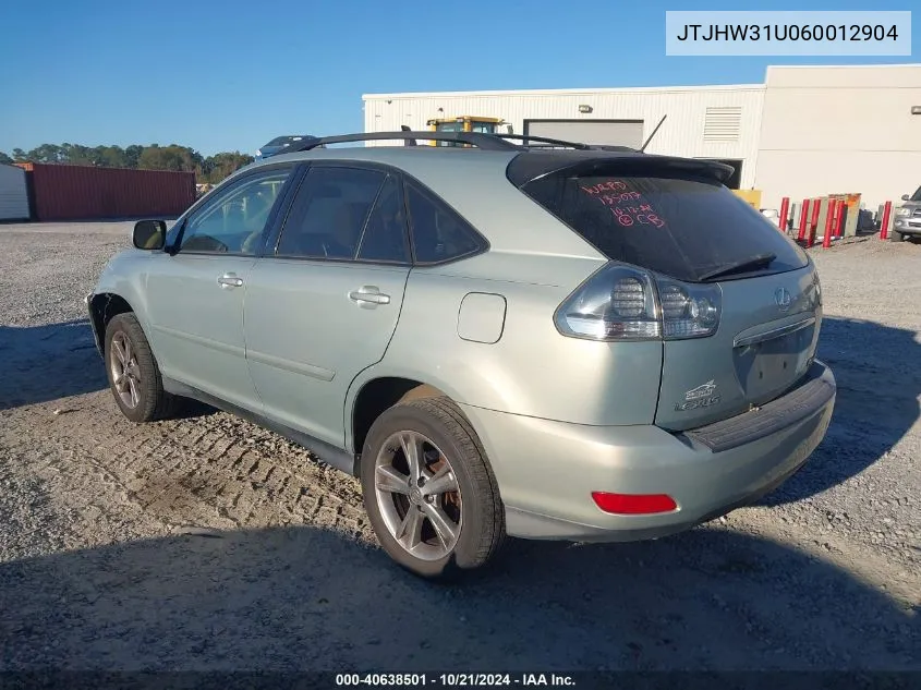 2006 Lexus Rx 400 VIN: JTJHW31U060012904 Lot: 40638501