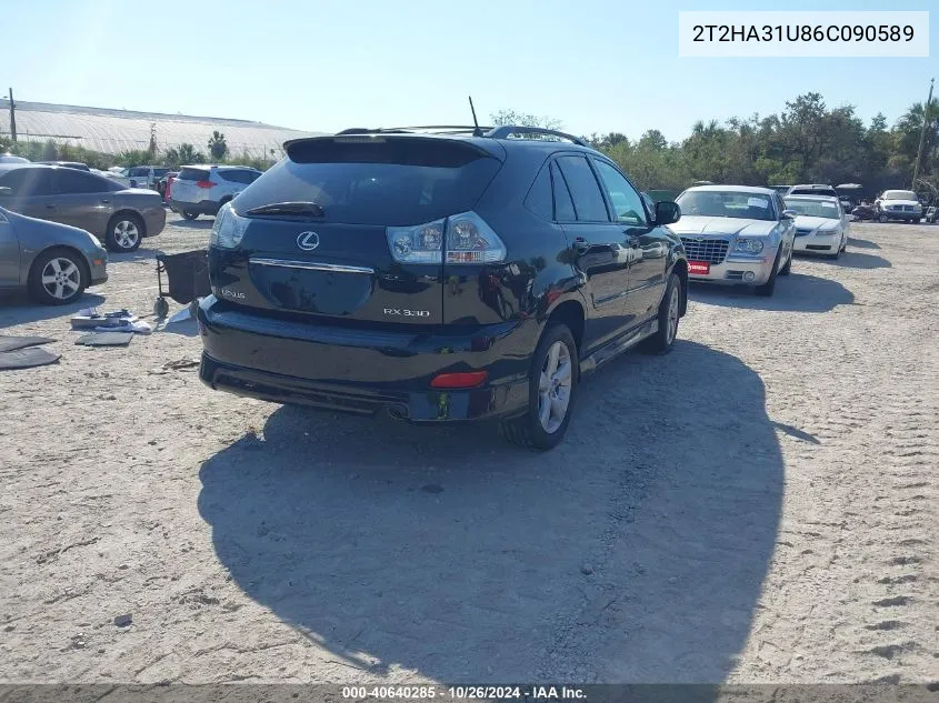 2006 Lexus Rx 330 VIN: 2T2HA31U86C090589 Lot: 40640285