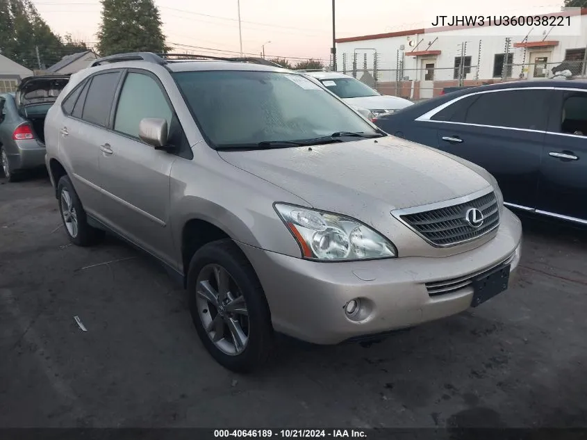 2006 Lexus Rx 400H VIN: JTJHW31U360038221 Lot: 40646189