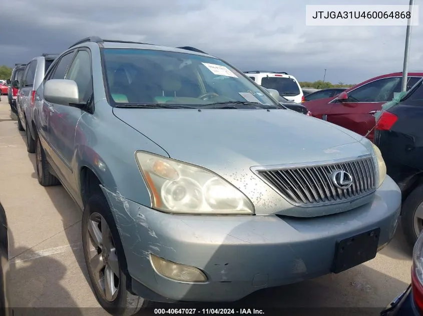 2006 Lexus Rx 330 VIN: JTJGA31U460064868 Lot: 40647027