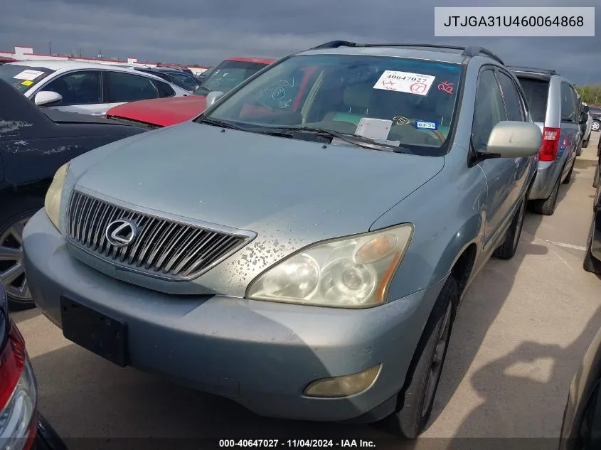 2006 Lexus Rx 330 VIN: JTJGA31U460064868 Lot: 40647027