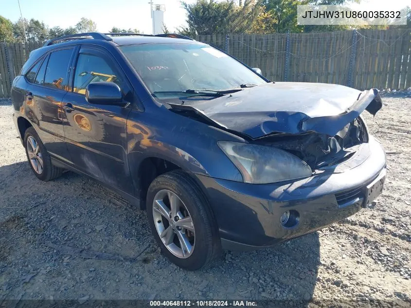 2006 Lexus Rx 400H VIN: JTJHW31U860035332 Lot: 40648112