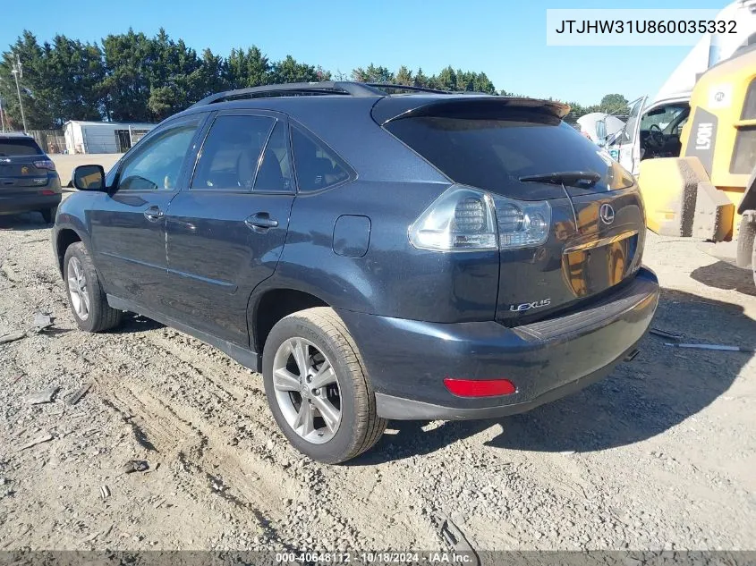 2006 Lexus Rx 400H VIN: JTJHW31U860035332 Lot: 40648112