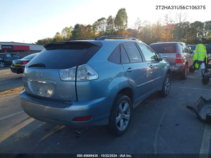 2006 Lexus Rx 330 VIN: 2T2HA31U56C106375 Lot: 40669438