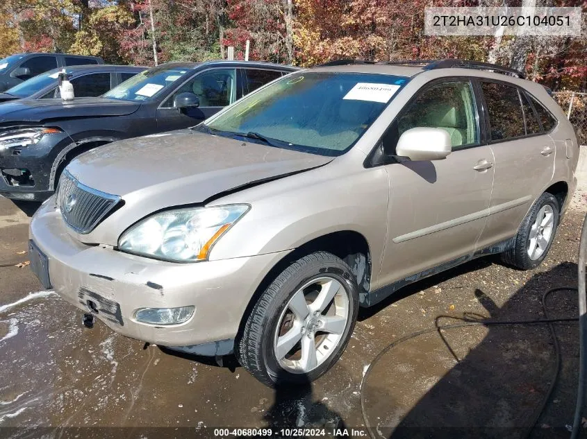 2006 Lexus Rx 330 VIN: 2T2HA31U26C104051 Lot: 40680499