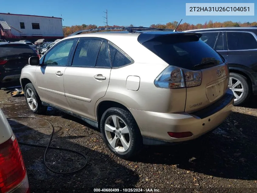 2006 Lexus Rx 330 VIN: 2T2HA31U26C104051 Lot: 40680499