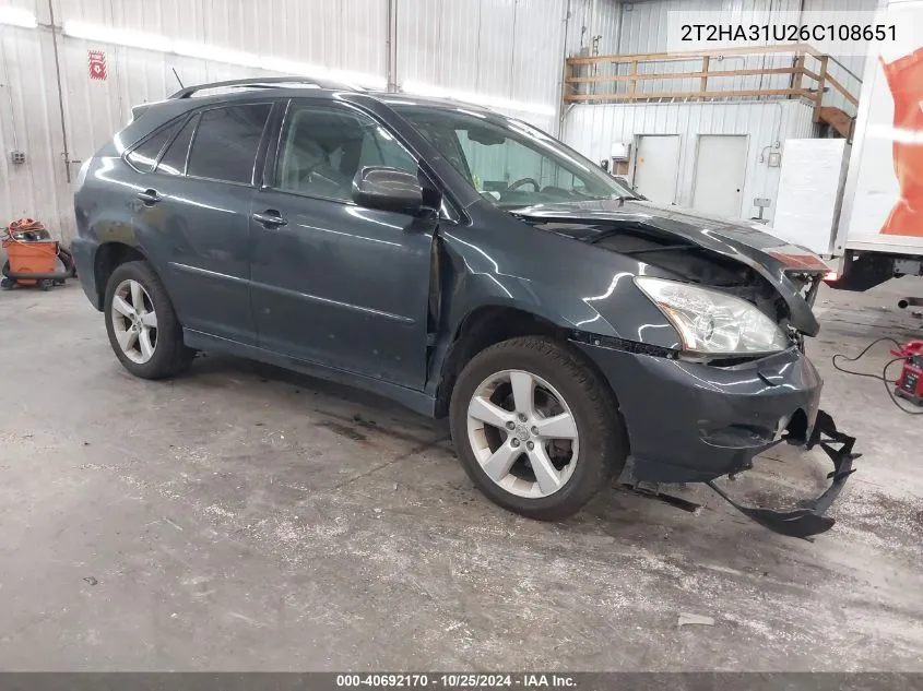 2006 Lexus Rx 330 VIN: 2T2HA31U26C108651 Lot: 40692170