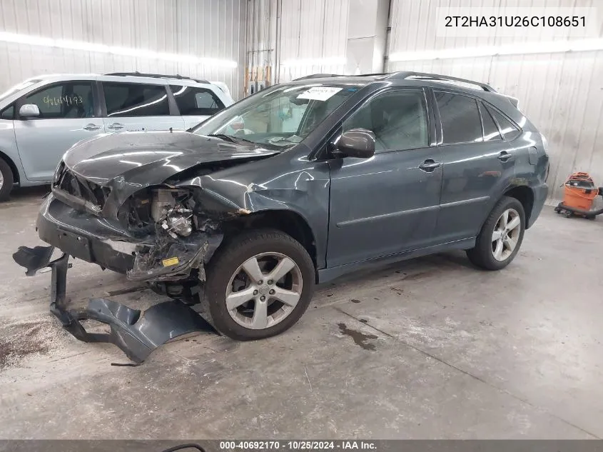 2006 Lexus Rx 330 VIN: 2T2HA31U26C108651 Lot: 40692170