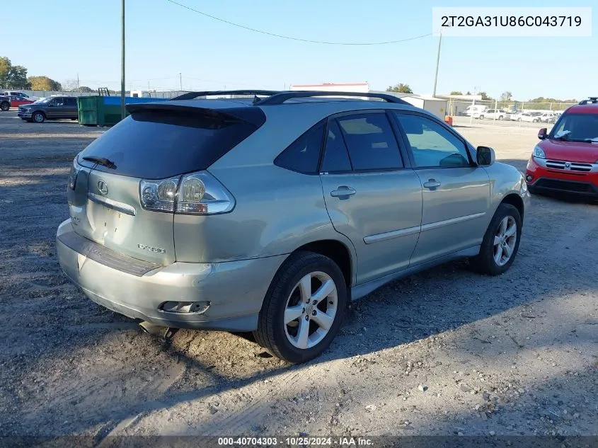 2006 Lexus Rx 330 VIN: 2T2GA31U86C043719 Lot: 40704303