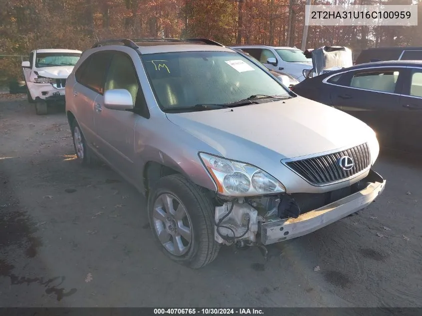 2006 Lexus Rx 330 VIN: 2T2HA31U16C100959 Lot: 40706765