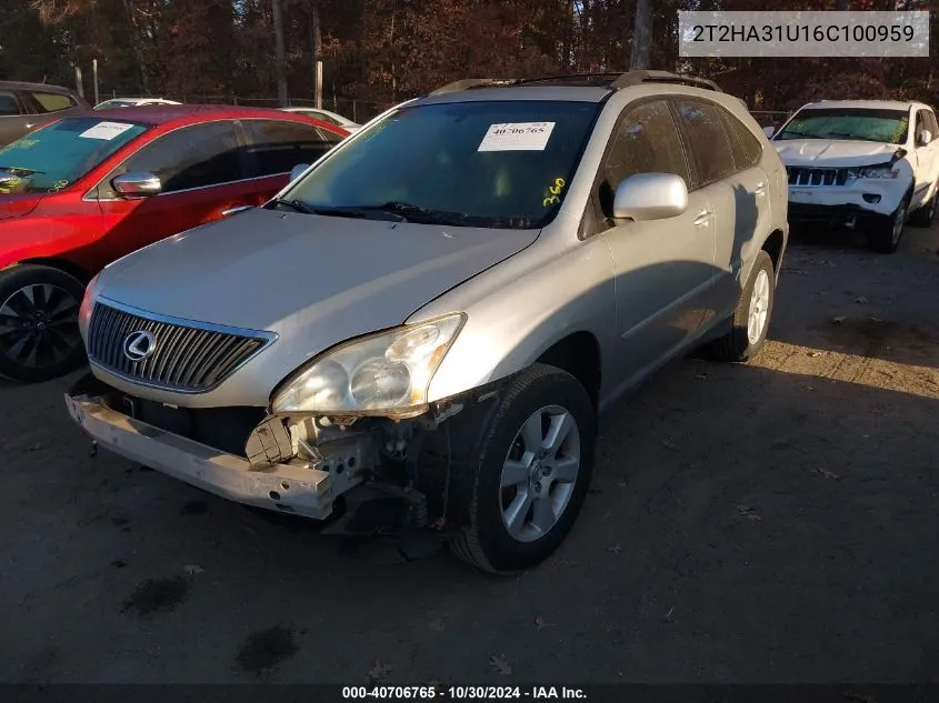 2006 Lexus Rx 330 VIN: 2T2HA31U16C100959 Lot: 40706765