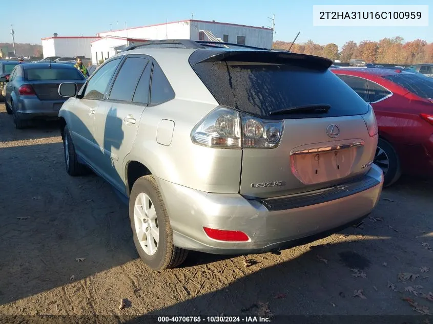 2006 Lexus Rx 330 VIN: 2T2HA31U16C100959 Lot: 40706765