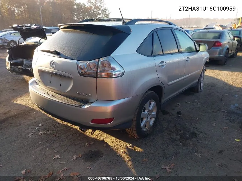 2006 Lexus Rx 330 VIN: 2T2HA31U16C100959 Lot: 40706765