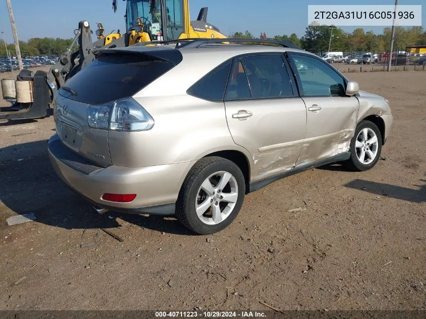 2006 Lexus Rx 330 VIN: 2T2GA31U16C051936 Lot: 40711223