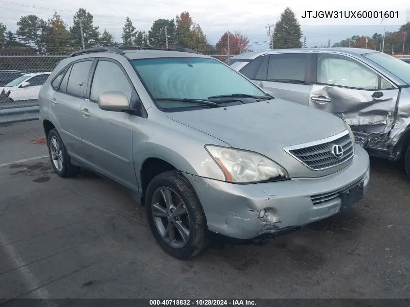 2006 Lexus Rx 400H Base (Cvt) VIN: JTJGW31UX60001601 Lot: 40718832