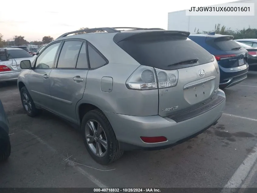 2006 Lexus Rx 400H Base (Cvt) VIN: JTJGW31UX60001601 Lot: 40718832