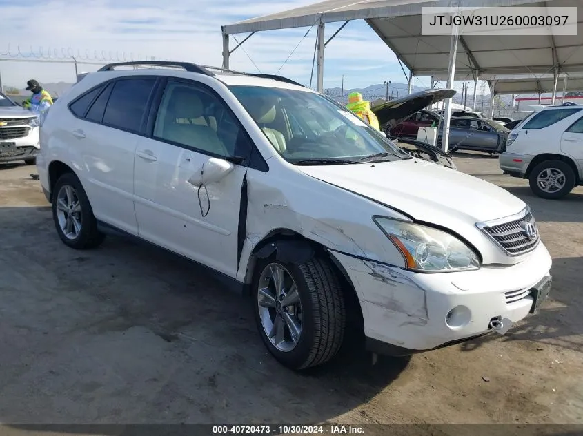 2006 Lexus Rx 400 VIN: JTJGW31U260003097 Lot: 40720473