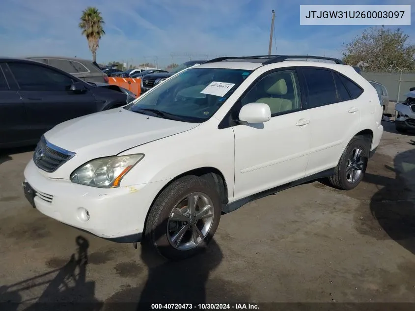 2006 Lexus Rx 400 VIN: JTJGW31U260003097 Lot: 40720473