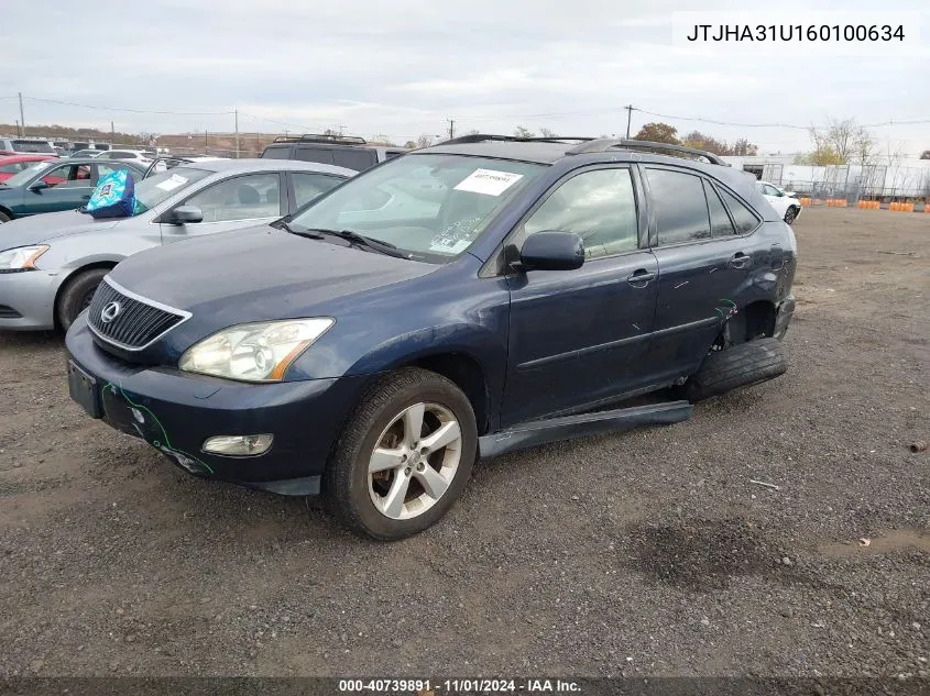 2006 Lexus Rx 330 VIN: JTJHA31U160100634 Lot: 40739891