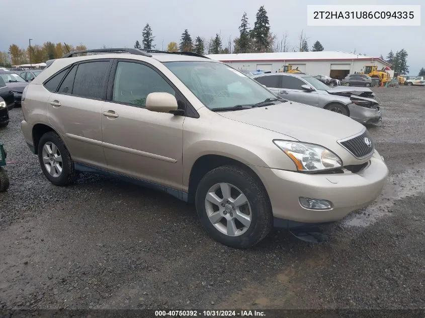 2006 Lexus Rx 330 VIN: 2T2HA31U86C094335 Lot: 40750392