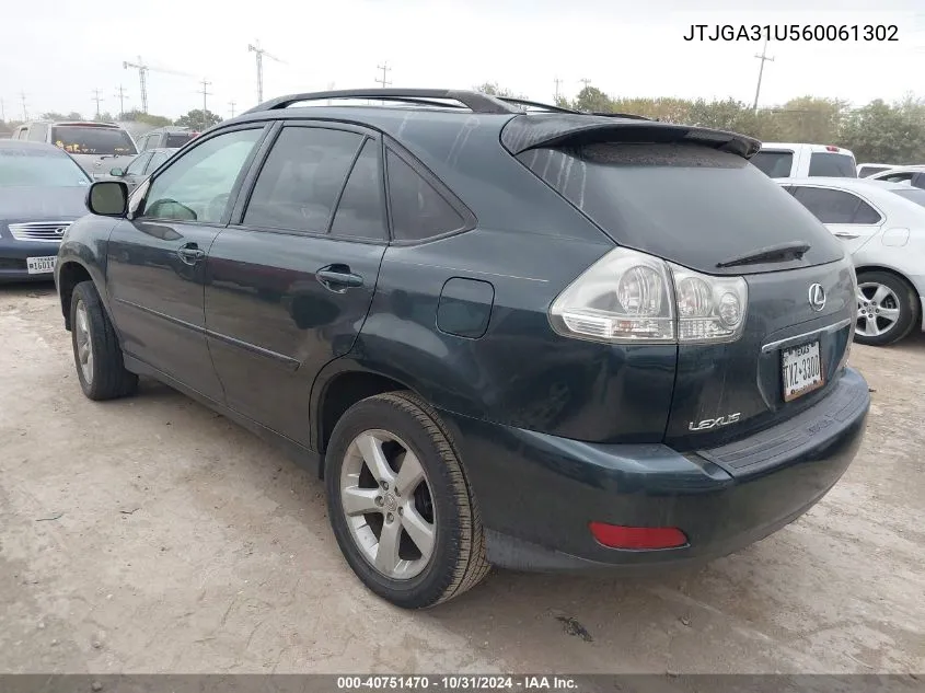 2006 Lexus Rx 330 VIN: JTJGA31U560061302 Lot: 40751470