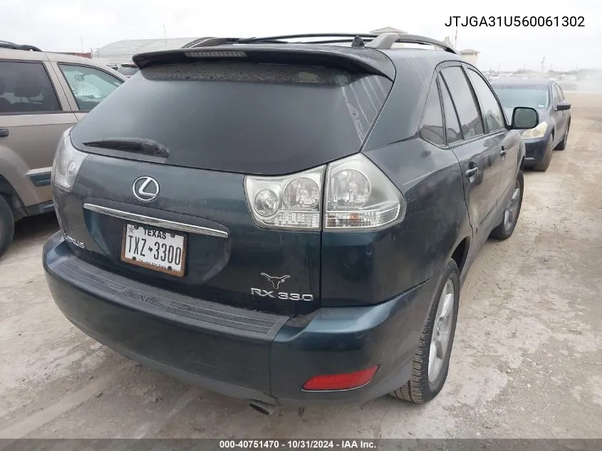 2006 Lexus Rx 330 VIN: JTJGA31U560061302 Lot: 40751470