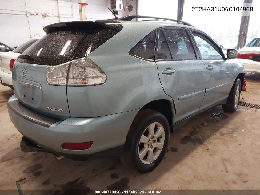 2006 Lexus Rx 330 VIN: 2T2HA31U06C104968 Lot: 40770426