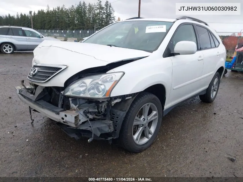 2006 Lexus Rx 400H VIN: JTJHW31U060030982 Lot: 40775480