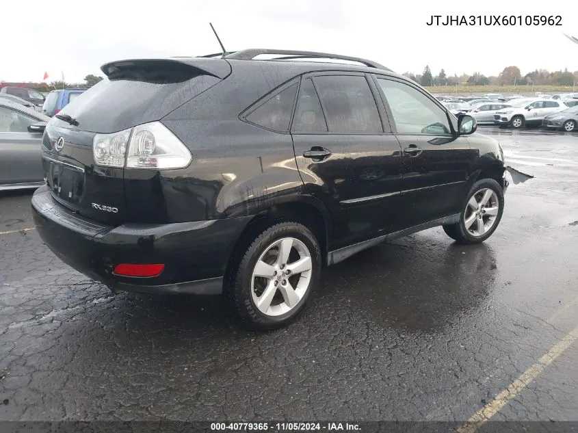 2006 Lexus Rx 330 VIN: JTJHA31UX60105962 Lot: 40779365