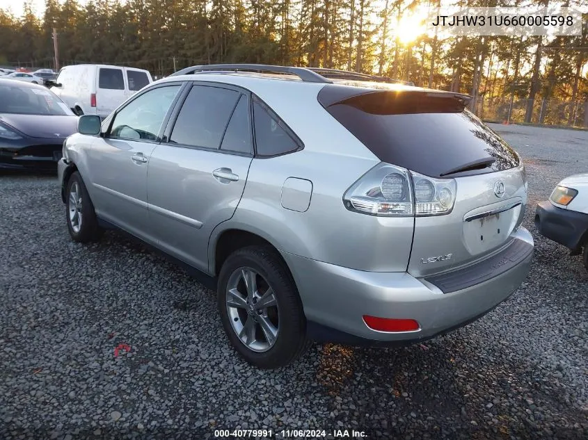 2006 Lexus Rx 400H VIN: JTJHW31U660005598 Lot: 40779991